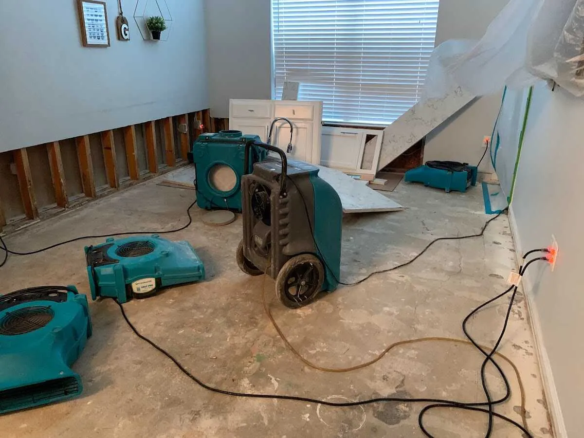 Dehumidifier in flood-cut room for Water Extraction & Removal in Estes Park